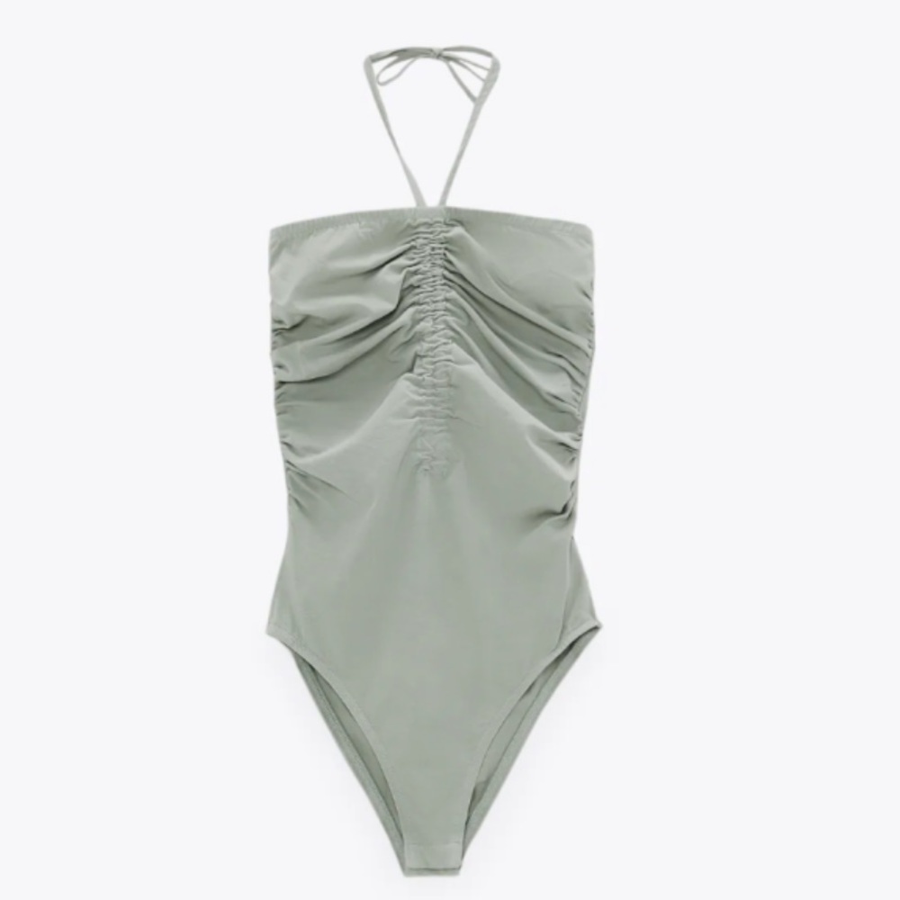 ZARA ruched bodysuit